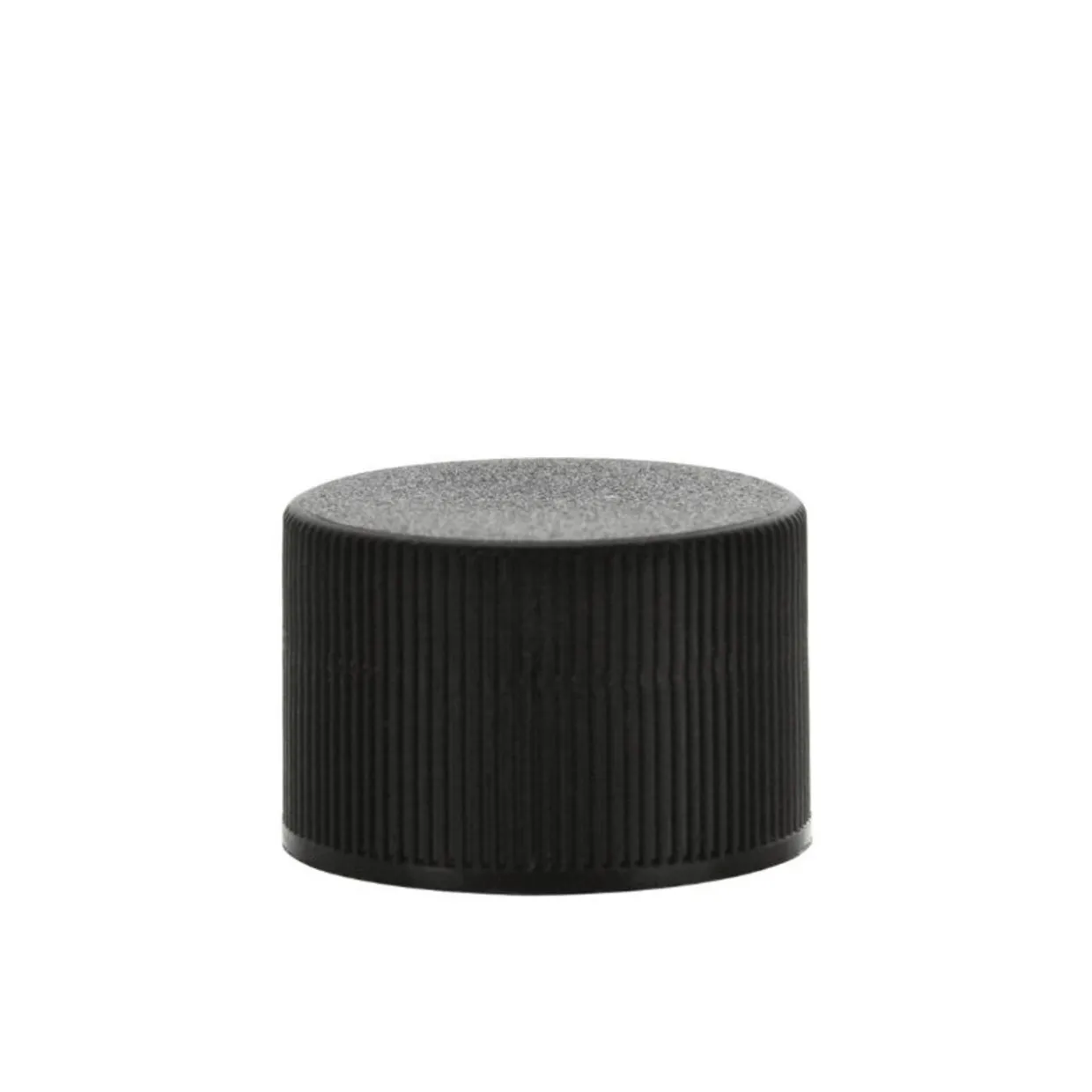 Black 24-410 Polypropylene Ribbed Cap With Liner | 36 Pack