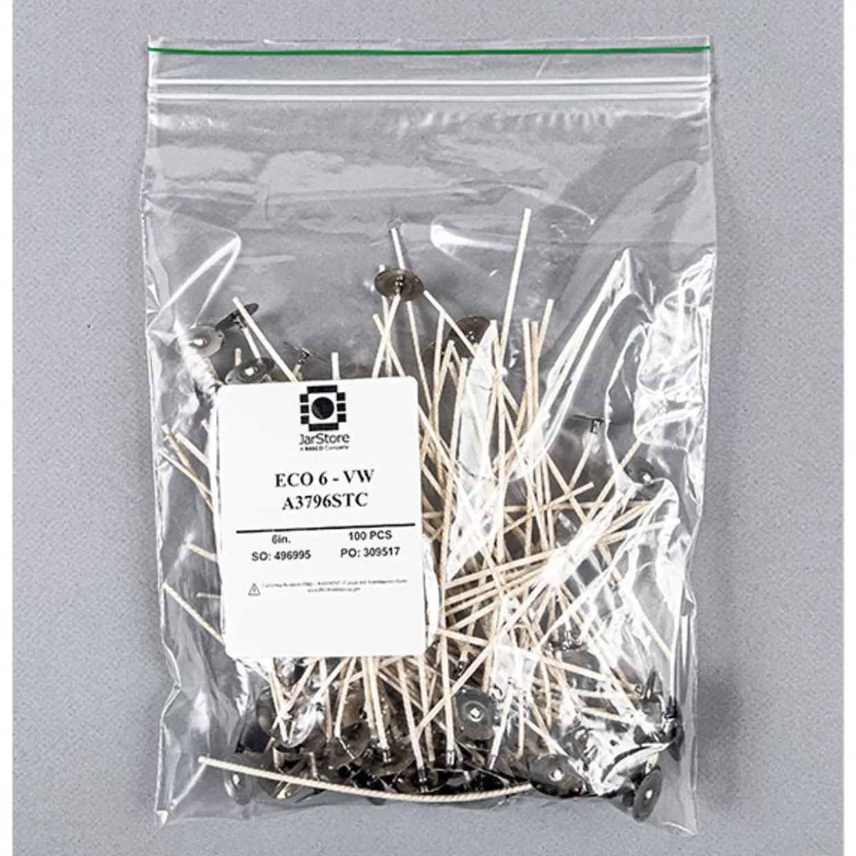 ECO-6 6" Pre-tabbed Wick | 100 Pack