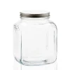 1 Gallon Anchor Cracker Jar With Brushed Metal Lid | 4 Pack