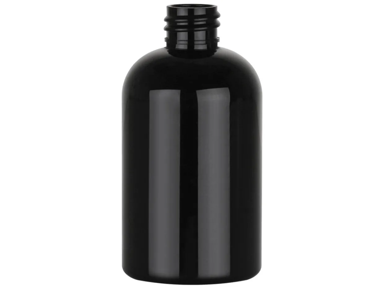 4 Oz Black PET Boston Round 20-410 | 36 Pack