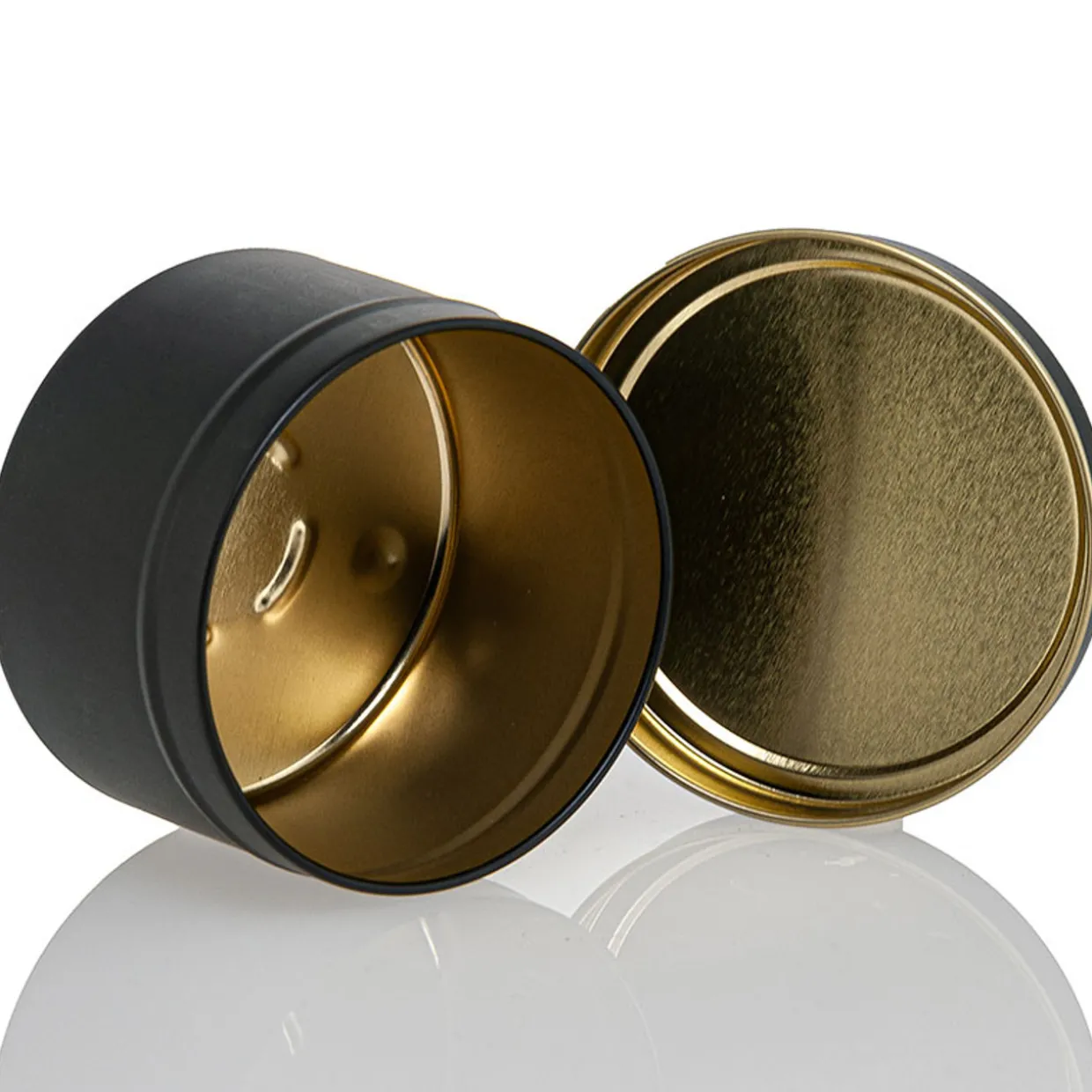 12 Oz Jar Store Black Candle Tin With Feet | 12 Pack