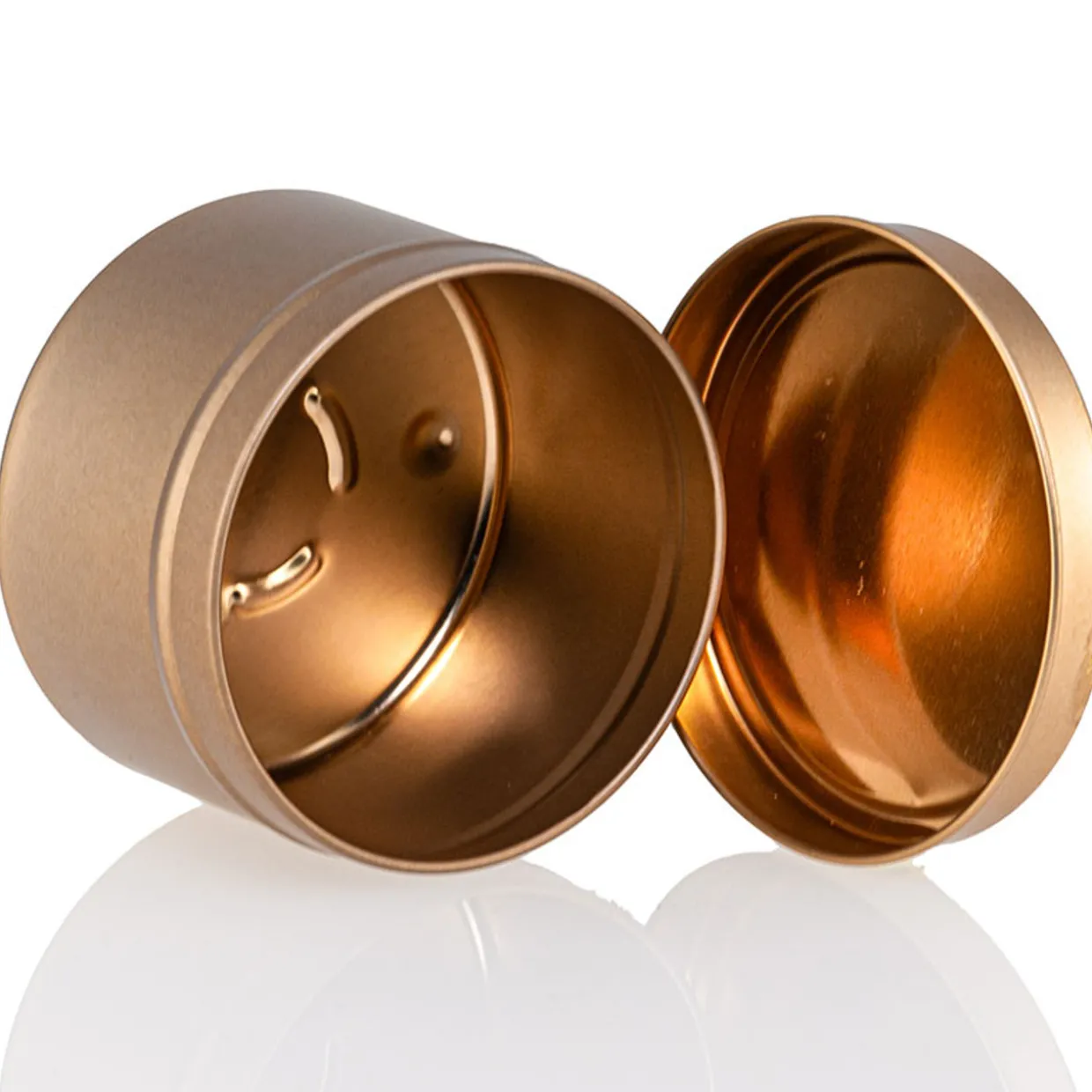 8 Oz Jar Store Rose Gold Candle Tin With Feet | 12 Pack