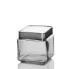 1 Quart Anchor Square Jar With Brushed Metal Cover | 6 Pack