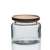 1 1/2 Quart Modern Montana Jar With Wooden Acacia Lid | 4 Pack