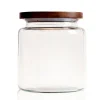 3 Quart Modern Montana Jar With Wooden Acacia Lid | 2 Pack