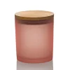Rose Pink Colored Candle Jar - 14.5 Oz With Bamboo Lid | 12 Pack